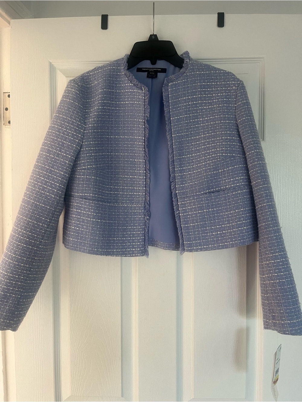 Light Blue Tweed Jacket - Women Jackets & Coats